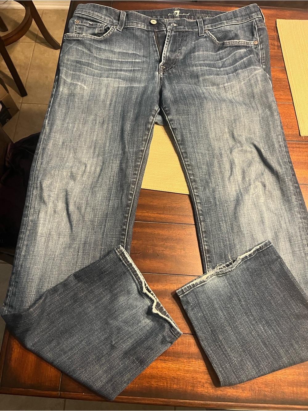 7 For All Mankind Men’s Skinny Jeans - Faded Blue